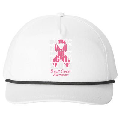 In This Family Nobody Fights Alone Breast Cancer Awareness Cute Gift Snapback Five-Panel Rope Hat