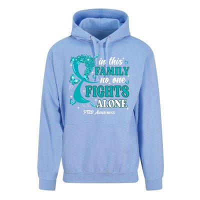 In This Family No One Fight Alone Ptsd Awareness Gift Unisex Surf Hoodie