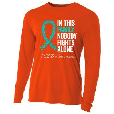 In This Family Nobody Fights Alone Ptsd Awareness Funny Gift Cooling Performance Long Sleeve Crew