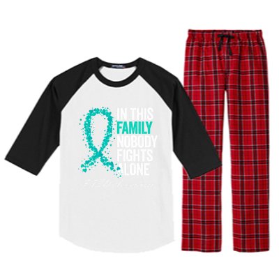 In This Family Nobody Fights Alone Ptsd Awareness Funny Gift Raglan Sleeve Pajama Set