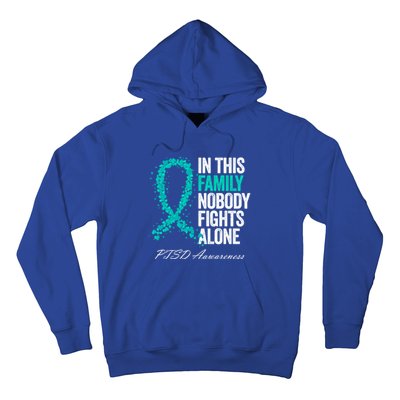 In This Family Nobody Fights Alone Ptsd Awareness Funny Gift Hoodie