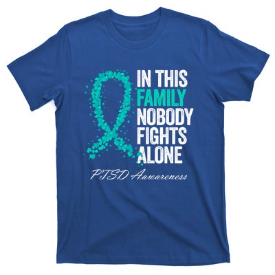 In This Family Nobody Fights Alone Ptsd Awareness Funny Gift T-Shirt