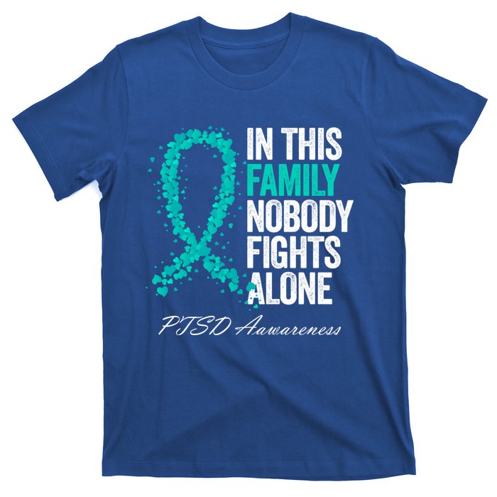 In This Family Nobody Fights Alone Ptsd Awareness Funny Gift T-Shirt