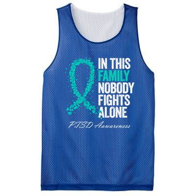 In This Family Nobody Fights Alone Ptsd Awareness Funny Gift Mesh Reversible Basketball Jersey Tank