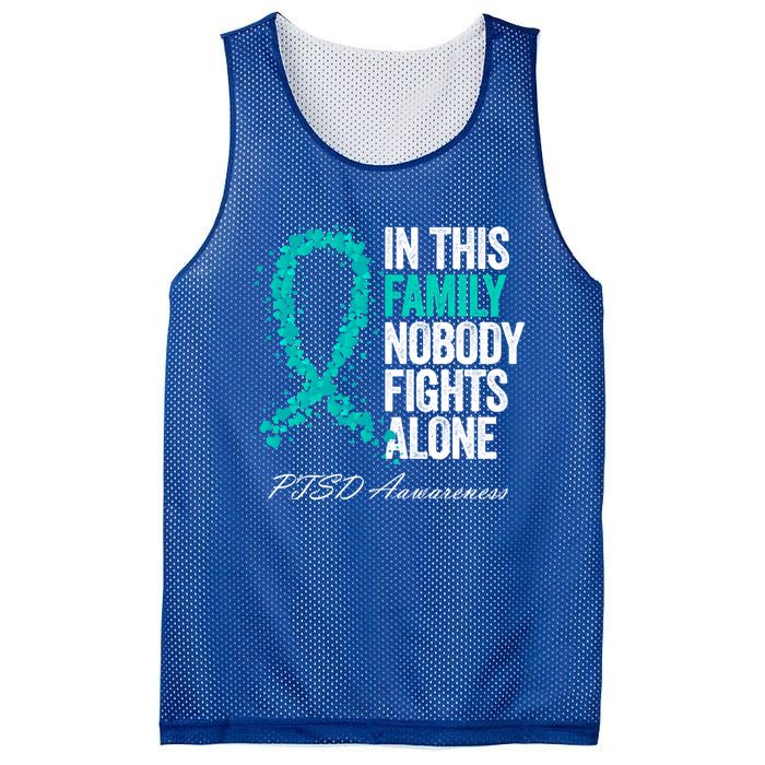 In This Family Nobody Fights Alone Ptsd Awareness Funny Gift Mesh Reversible Basketball Jersey Tank