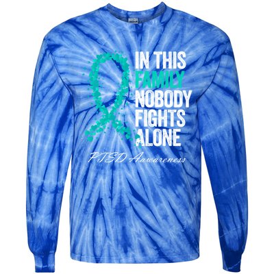 In This Family Nobody Fights Alone Ptsd Awareness Funny Gift Tie-Dye Long Sleeve Shirt