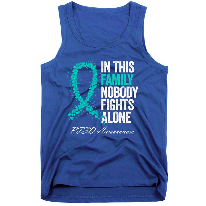 In This Family Nobody Fights Alone Ptsd Awareness Funny Gift Tank Top