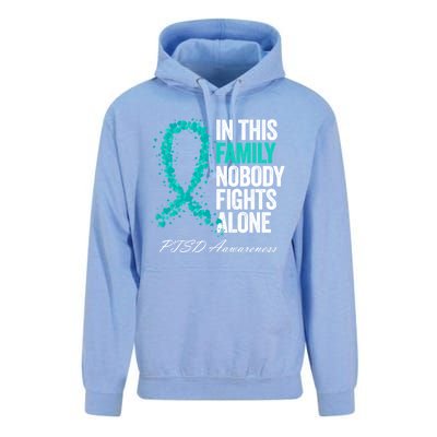 In This Family Nobody Fights Alone Ptsd Awareness Funny Gift Unisex Surf Hoodie