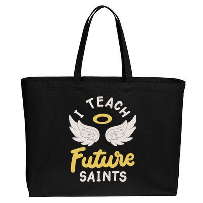 I Teach Future Saints Cotton Canvas Jumbo Tote