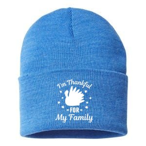 IM Thankful For My Family Thanksgiving Christmas Every Day Gift Sustainable Knit Beanie