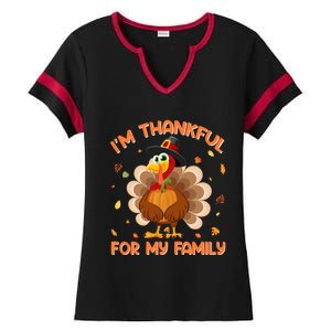 IM Thankful For My Family Thanksgiving Day Family Matching Funny Gift Ladies Halftime Notch Neck Tee