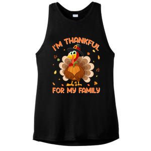 IM Thankful For My Family Thanksgiving Day Family Matching Funny Gift Ladies PosiCharge Tri-Blend Wicking Tank