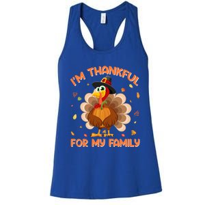 IM Thankful For My Family Thanksgiving Day Family Matching Funny Gift Women's Racerback Tank