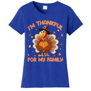 IM Thankful For My Family Thanksgiving Day Family Matching Funny Gift Women's T-Shirt