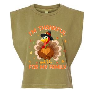 IM Thankful For My Family Thanksgiving Day Family Matching Funny Gift Garment-Dyed Women's Muscle Tee