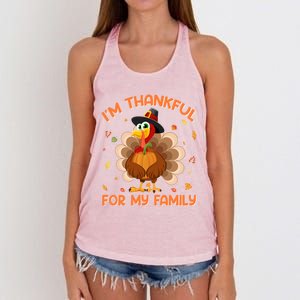 IM Thankful For My Family Thanksgiving Day Family Matching Funny Gift Women's Knotted Racerback Tank