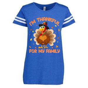 IM Thankful For My Family Thanksgiving Day Family Matching Funny Gift Enza Ladies Jersey Football T-Shirt