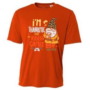 Im Thankful For Video Games Funny Fall Thanksgiving Gaming Gift Cooling Performance Crew T-Shirt