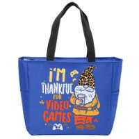 Im Thankful For Video Games Funny Fall Thanksgiving Gaming Gift Zip Tote Bag