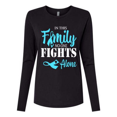 In This Family No One Fights Alone Diabetes Awareness Womens Cotton Relaxed Long Sleeve T-Shirt