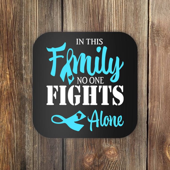 In This Family No One Fights Alone Diabetes Awareness Coaster