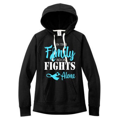 In This Family No One Fights Alone Diabetes Awareness Women's Fleece Hoodie