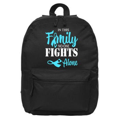 In This Family No One Fights Alone Diabetes Awareness 16 in Basic Backpack