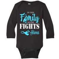 In This Family No One Fights Alone Diabetes Awareness Baby Long Sleeve Bodysuit