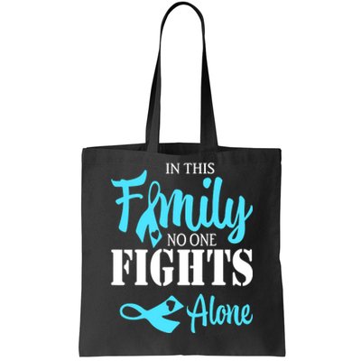 In This Family No One Fights Alone Diabetes Awareness Tote Bag