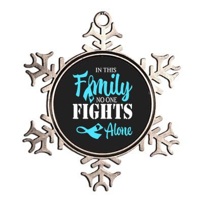 In This Family No One Fights Alone Diabetes Awareness Metallic Star Ornament