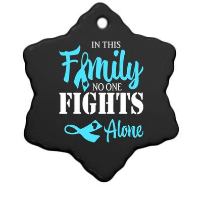 In This Family No One Fights Alone Diabetes Awareness Ceramic Star Ornament