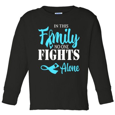 In This Family No One Fights Alone Diabetes Awareness Toddler Long Sleeve Shirt