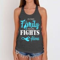 In This Family No One Fights Alone Diabetes Awareness Women's Knotted Racerback Tank