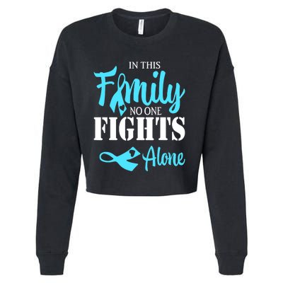 In This Family No One Fights Alone Diabetes Awareness Cropped Pullover Crew