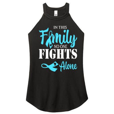 In This Family No One Fights Alone Diabetes Awareness Women's Perfect Tri Rocker Tank