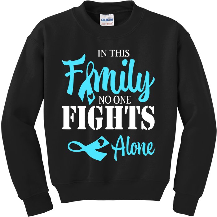 In This Family No One Fights Alone Diabetes Awareness Kids Sweatshirt