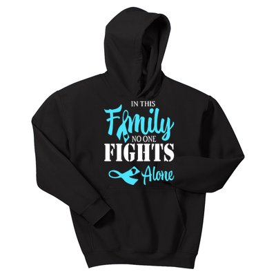 In This Family No One Fights Alone Diabetes Awareness Kids Hoodie