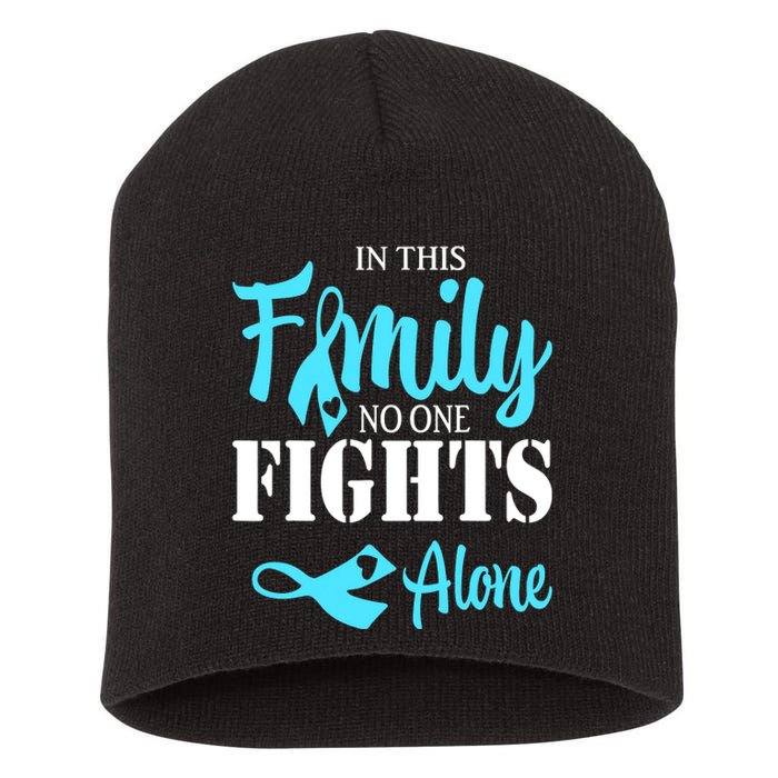 In This Family No One Fights Alone Diabetes Awareness Short Acrylic Beanie