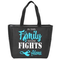 In This Family No One Fights Alone Diabetes Awareness Zip Tote Bag