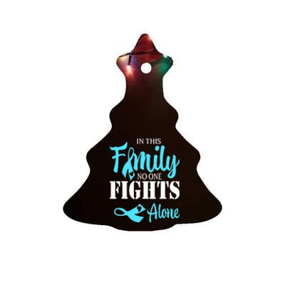 In This Family No One Fights Alone Diabetes Awareness Ceramic Tree Ornament