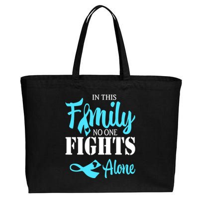 In This Family No One Fights Alone Diabetes Awareness Cotton Canvas Jumbo Tote