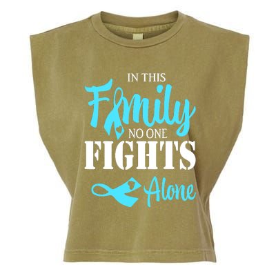 In This Family No One Fights Alone Diabetes Awareness Garment-Dyed Women's Muscle Tee