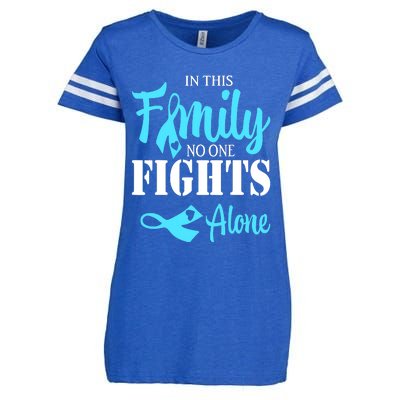 In This Family No One Fights Alone Diabetes Awareness Enza Ladies Jersey Football T-Shirt