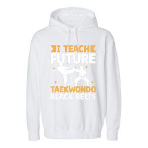 I Teach Future Taekwondo Black Belts Martial Arts Tkd Gift Garment-Dyed Fleece Hoodie