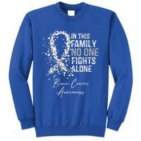 In This Family No One Fights Alone Gift Brain Cancer Sweatshirt