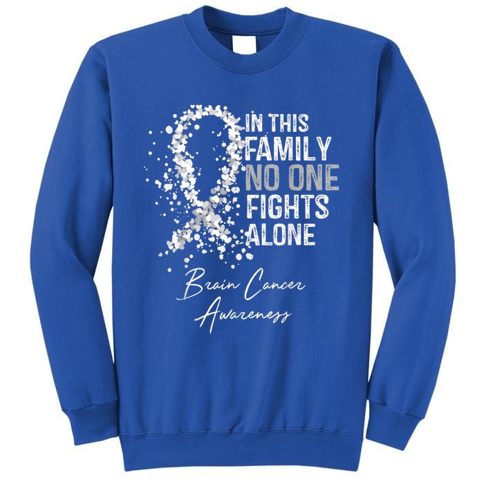 In This Family No One Fights Alone Gift Brain Cancer Sweatshirt