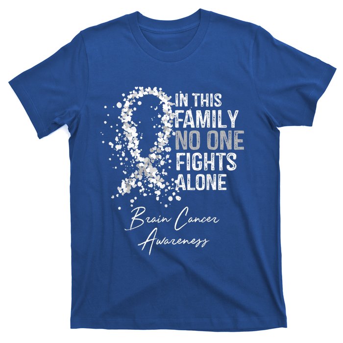 In This Family No One Fights Alone Gift Brain Cancer T-Shirt