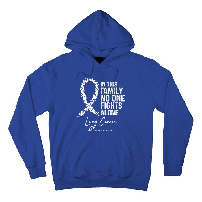 In This Family No One Fights Alone Gift Lung Cancer Hoodie