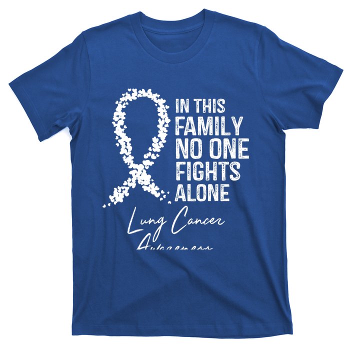 In This Family No One Fights Alone Gift Lung Cancer T-Shirt