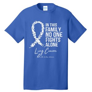 In This Family No One Fights Alone Gift Lung Cancer Tall T-Shirt